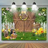 Hölzern Wunderland Hase Glücklich Ostern Hintergrund